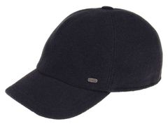 Wełniana czapka z daszkiem czarna z nausznikiem