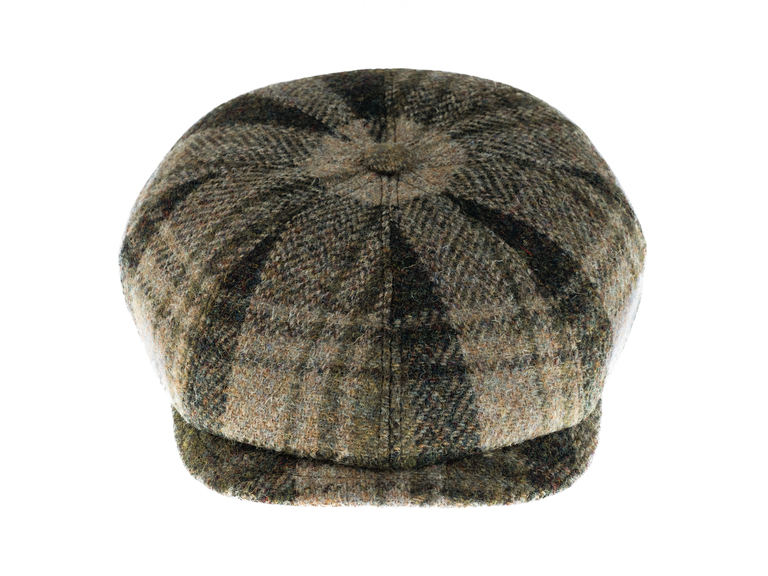 Komplet czapka + szalik męski <br> zielona krata 